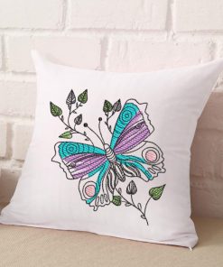 Off Center Butterflies Embroidery Design