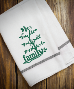 Family Tree with Leaves Embroidery Design