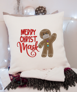 Merry Christmask Embroidery Design