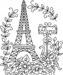 Paris Doodle Embroidery Design