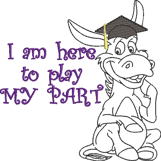 Play My Part Embroidery Design
