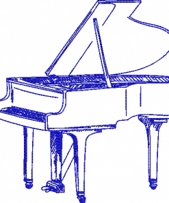 Sketch Piano Embroidery Design