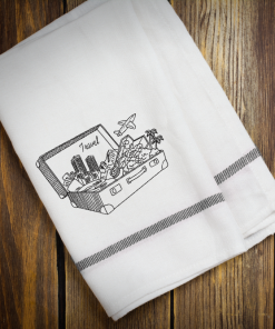 Travel Suitcase Embroidery Design