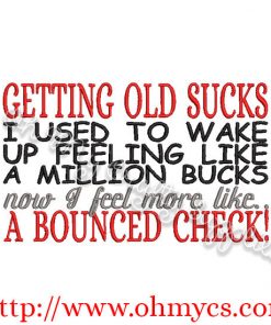 Old Bounced Check Embroidery Design