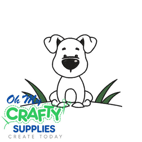 Outline Pup 317 Embroidery Design