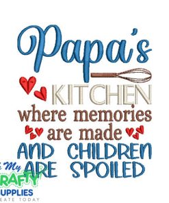Papa's Kitchen 229 Embroidery Design