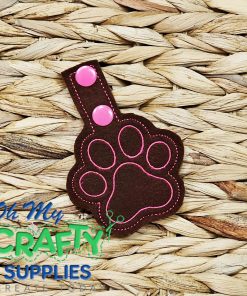 Paw Print Key Fob Embroidery Design (KFC)