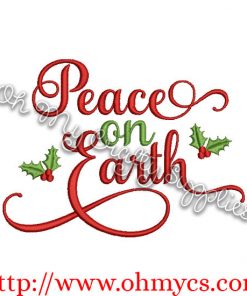 Peace on Earth Embroidery Design