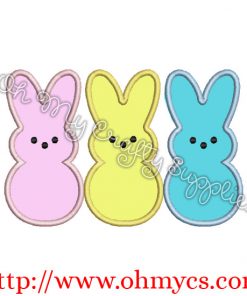 Easter Bunny Peeps Embroidery Applique