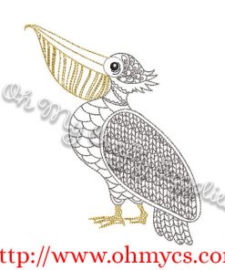 Henna Pelican Embroidery Design