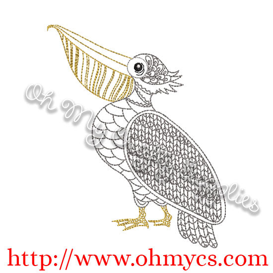 Henna Pelican Embroidery Design