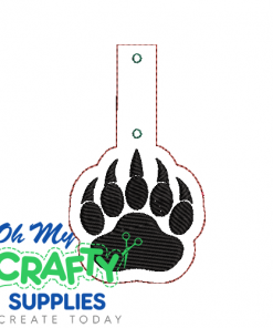 Bear Print Key Fob Embroidery Design (KFC)