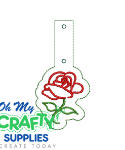 Rose Key Fob Embroidery Design (KFC)