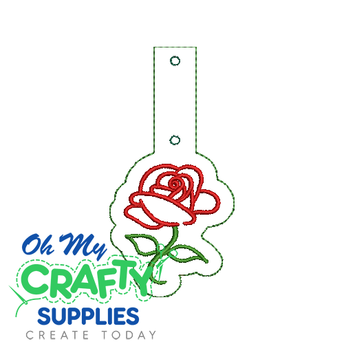 Rose Key Fob Embroidery Design (KFC)
