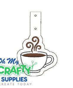 Coffee Mug Key Fob Embroidery Design (KFC)
