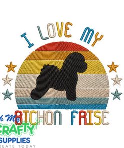 I Love My Bichon Frise 522 Embroidery Design