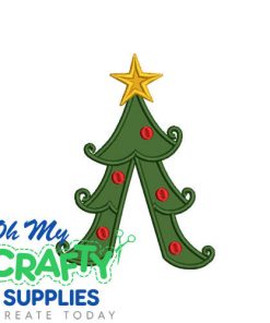 Side Christmas Tree Embroidery Design