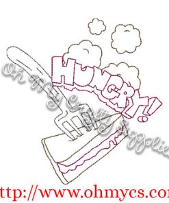Pie Hungry Embroidery Design