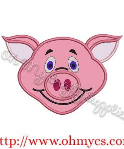 Cute Piggy Head Applique