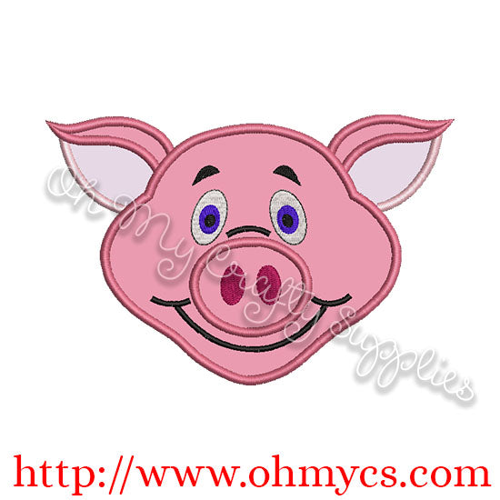Cute Piggy Head Applique