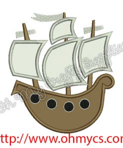 Pirate Ship Applique Design