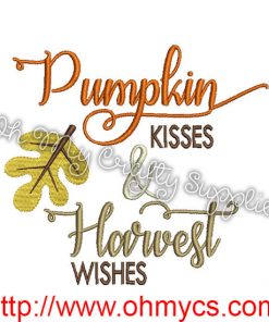 Pumpkin Kisses Embroidery Design