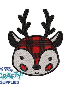 Plaid Deer Embroidery Design