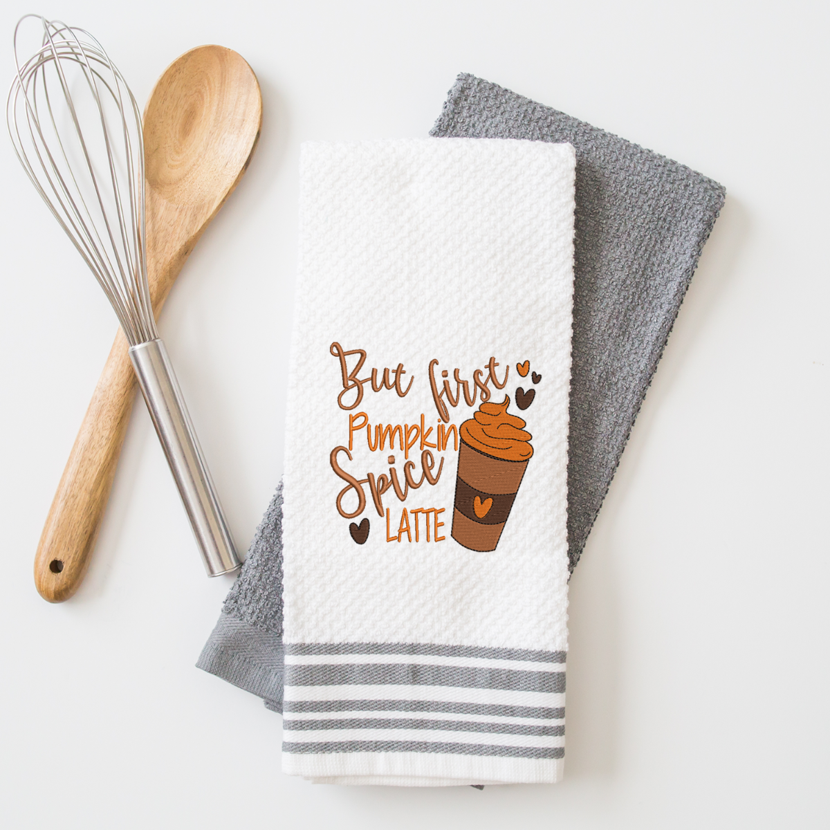 First Pumpkin Spice Latte Embroidery Design