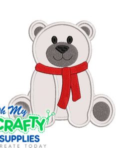 A baby polar bear teddy applique