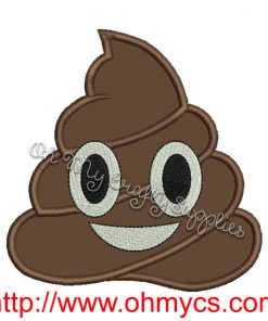Poop Emoji Applique Design