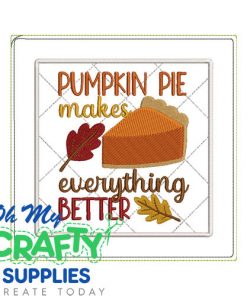 Pumpkin Pie Potholder Embroidery Design (AB)