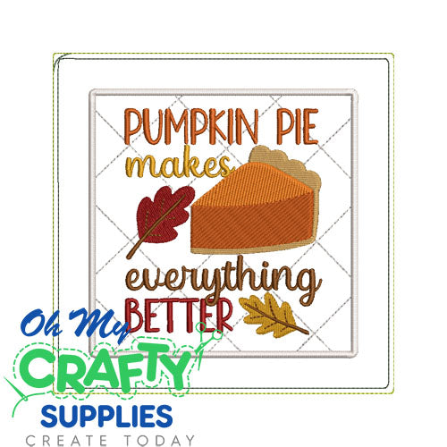 Pumpkin Pie Potholder Embroidery Design (AB)