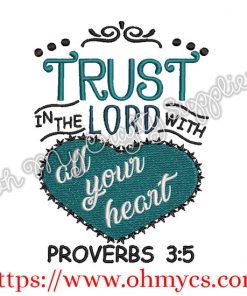 Proverbs 3:5 Embroidery Design