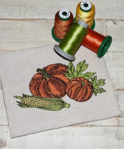 Pumpkin with Corn Embroidery Design
