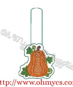 ITH Fall Pumpkin Key fob Embroidery Design