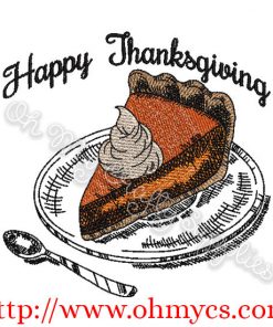 Pumpkin Pie Sketch Embroidery Design