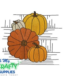 Pumpkins on Porch 711 Embroidery Design