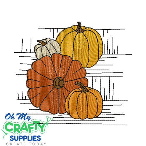 Pumpkins on Porch 711 Embroidery Design