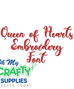 Queen Of Hearts Embroidery Font (BX Included)