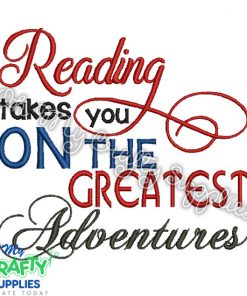 Reading Adventures Embroidery Design