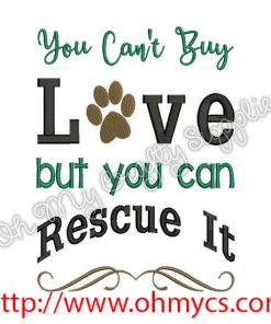 Rescued Love Embroidery Design