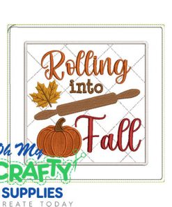Rolling into Fall Potholder Embroidery Design (AB)