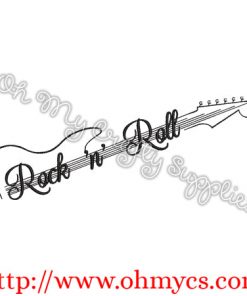 Rock 'n' Roll Guitar Embroidery Design