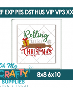 ITH Rolling into Christmas Potholder Embroidery Design