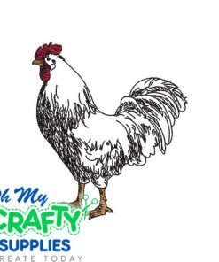A Farm Rooster Sketch Embroidery File