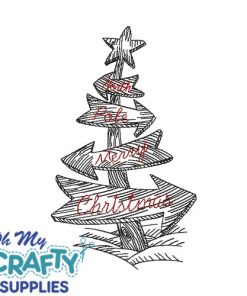 Sketch North Pole Merry Christmas Embroidery Design