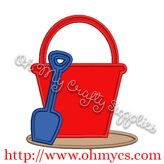 Sand Bucket Applique Design