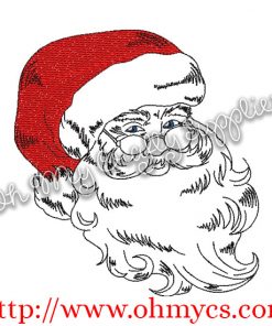 Sketch Santa Claus Embroidery Design