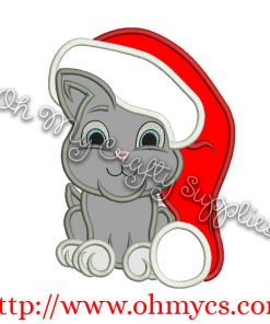 Santa Kitty Embroidery Applique