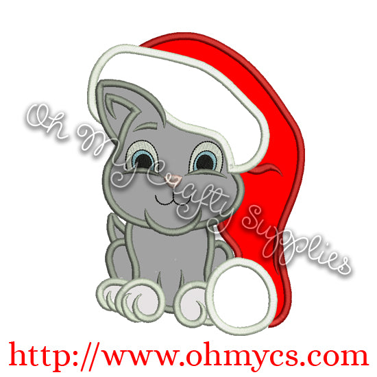 Santa Kitty Embroidery Applique